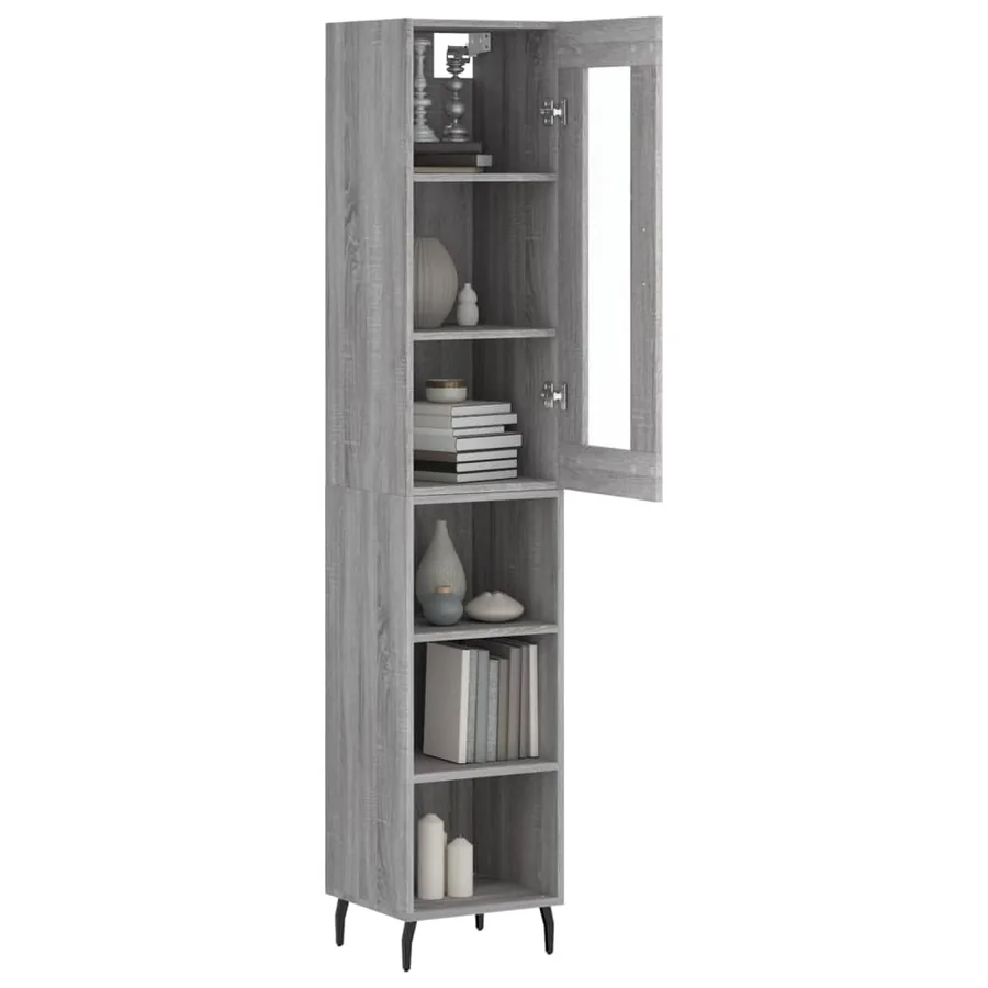 Buffet haut Sonoma gris 34,5x34x180 cm Bois d'ingénierie - 3