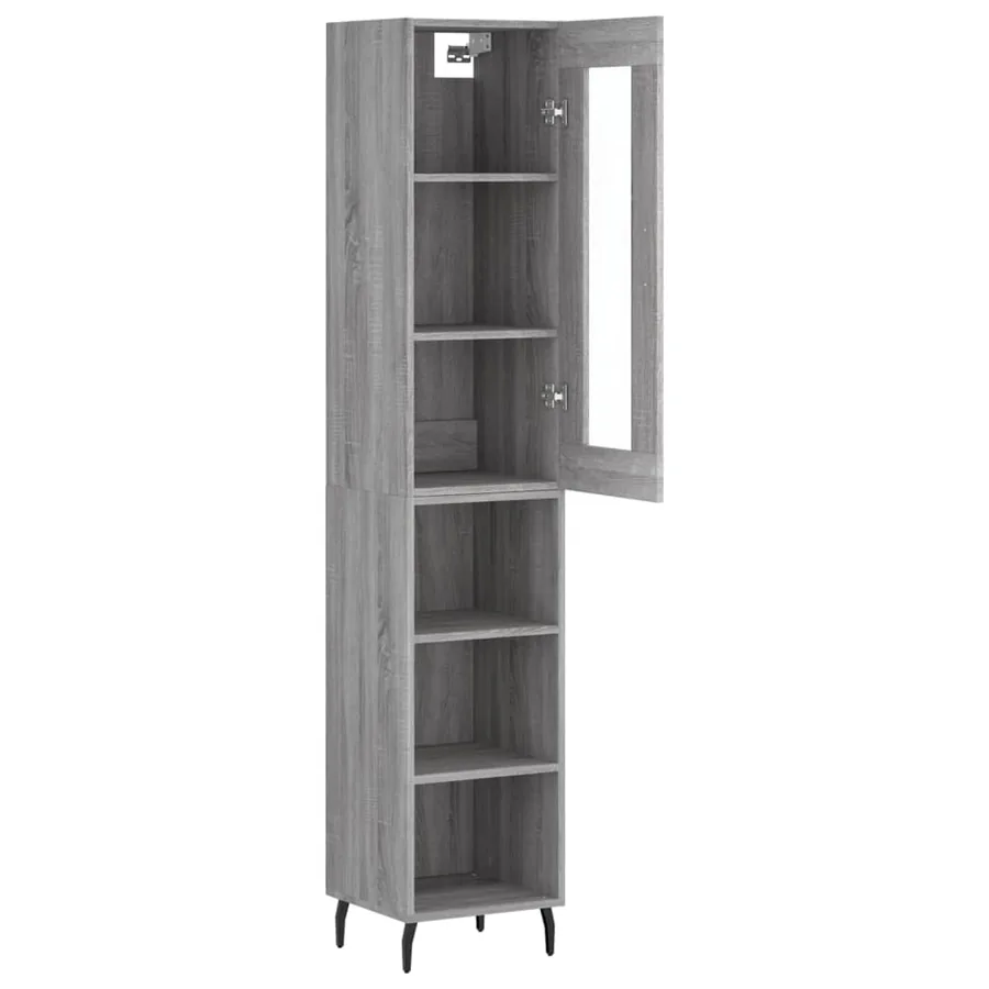 Buffet haut Sonoma gris 34,5x34x180 cm Bois d'ingénierie - 4
