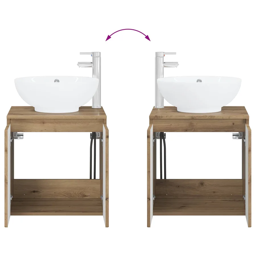 Ensemble d'armoire de salle de bain 4 pc Chêne artisanal - 13