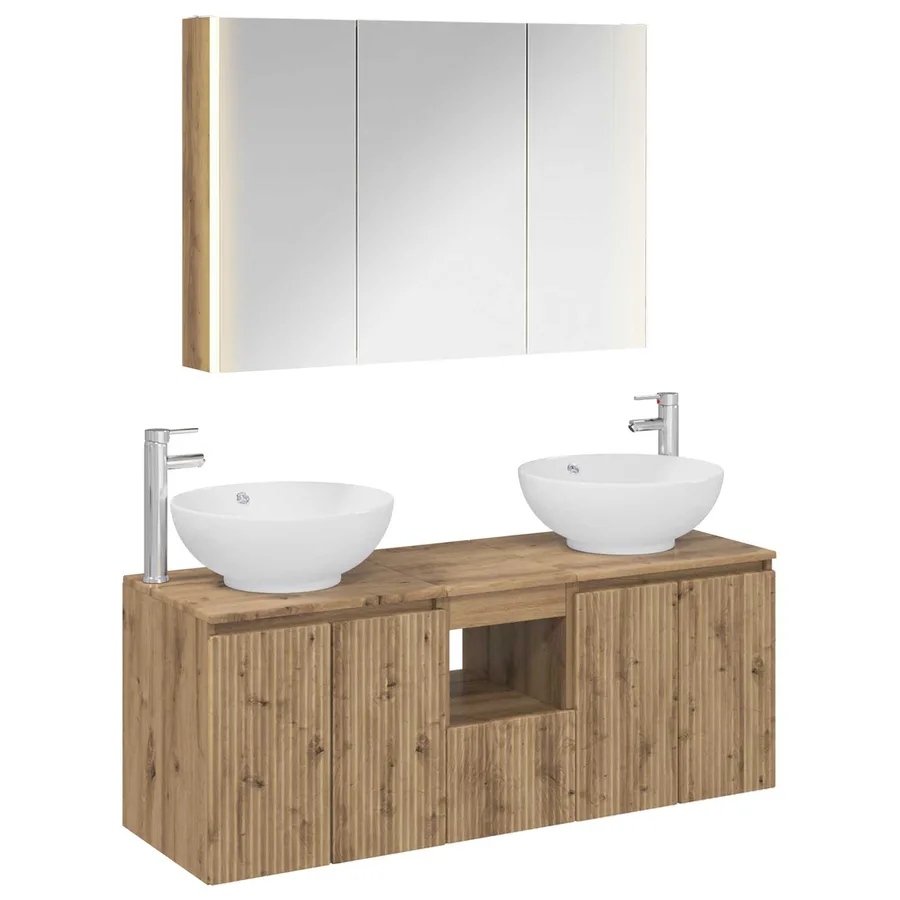 Ensemble d'armoire de salle de bain 4 pc Chêne artisanal - 2