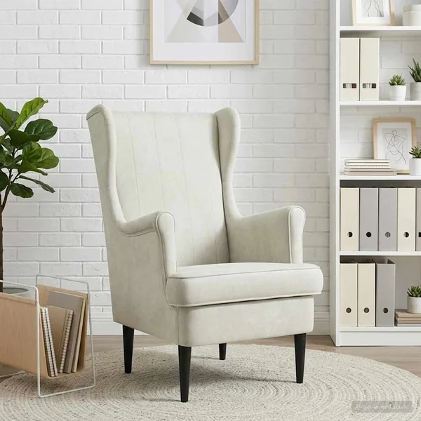 Fauteuil Crème Velours