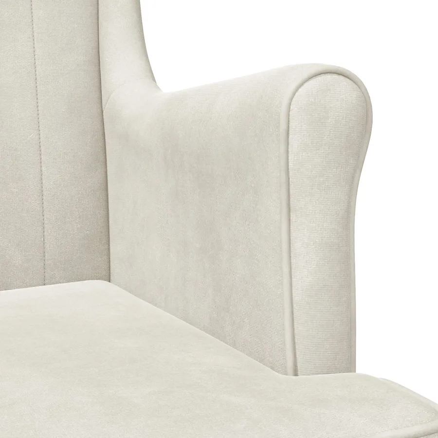 Fauteuil Crème Velours - 7