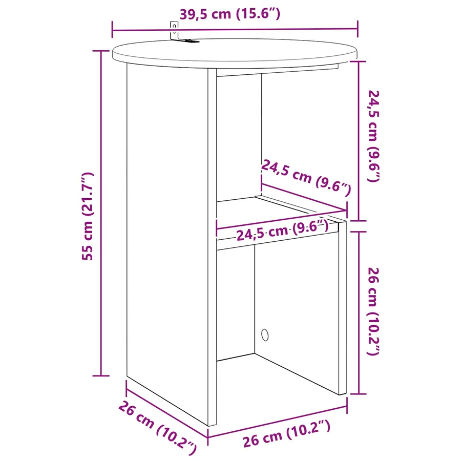 Table d'appoint Chêne artisanal Ø 39,5 x 55 cm - 10