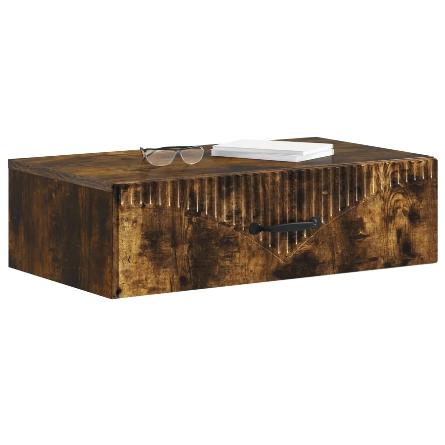 Table d'appoint murale Chêne fumé 59 x 34,5 x 17 cm - 3