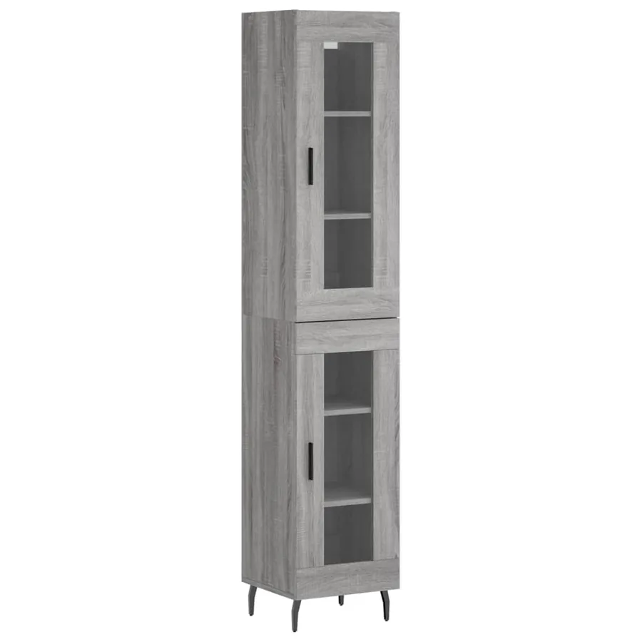 Buffet haut Sonoma gris 34,5x34x180 cm Bois d'ingénierie - 2
