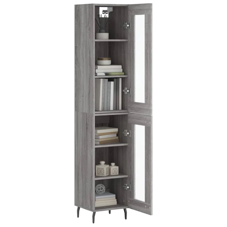 Buffet haut Sonoma gris 34,5x34x180 cm Bois d'ingénierie - 3