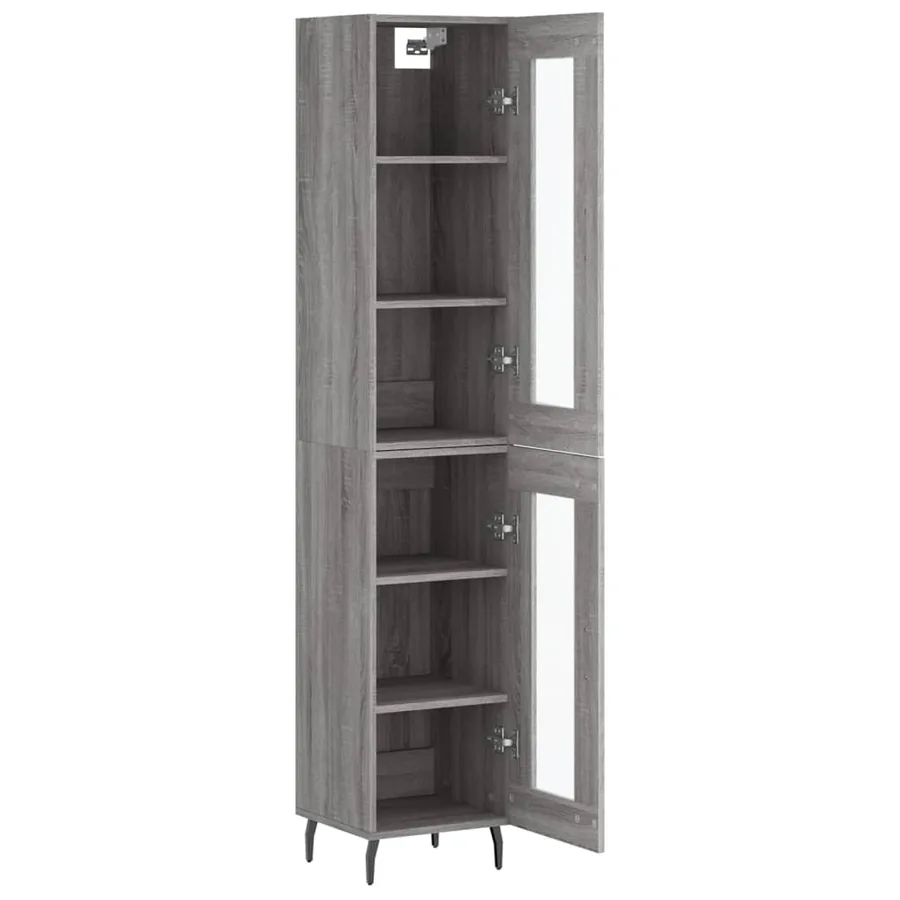 Buffet haut Sonoma gris 34,5x34x180 cm Bois d'ingénierie - 4