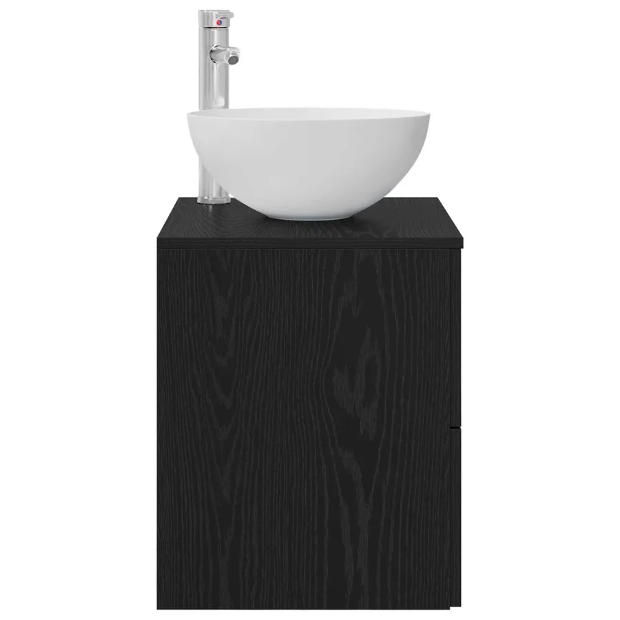 Vanité de lavabo mural Chêne noir 49,5 x 41 x 64,5 cm - 4