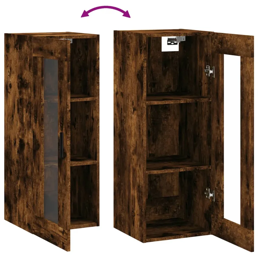 Armoire murale chêne fumé 34,5x34x90 cm - 10