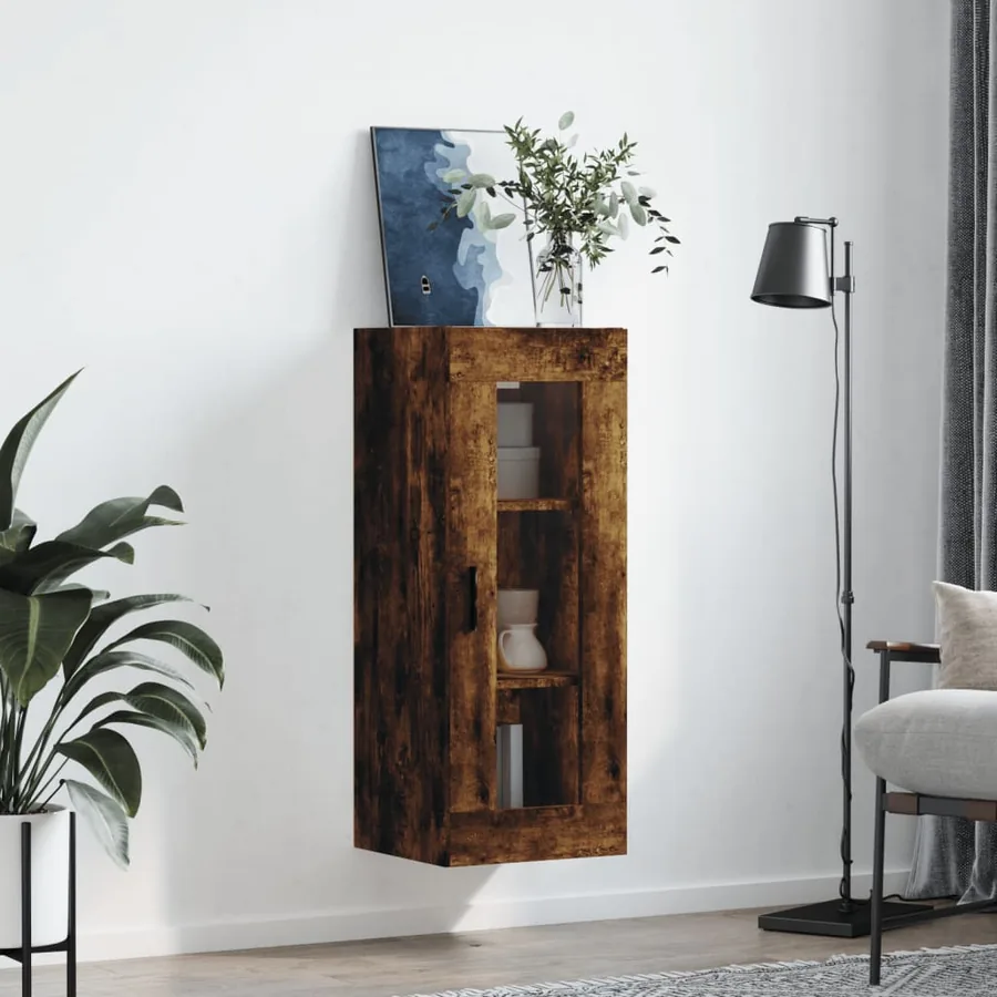 Armoire murale chêne fumé 34,5x34x90 cm - 3