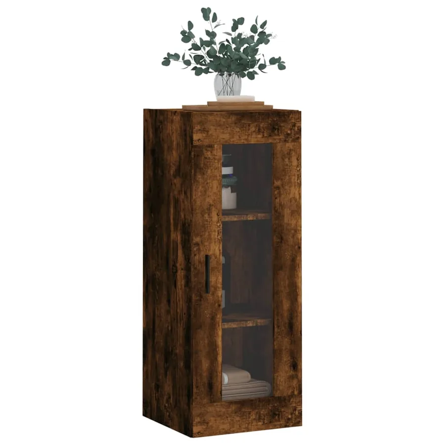 Armoire murale chêne fumé 34,5x34x90 cm - 4