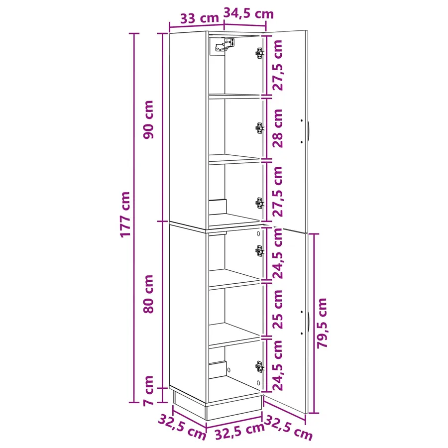 Ensemble de Meubles 2 pc Chêne artisanal Bois d'ingénierie - 8