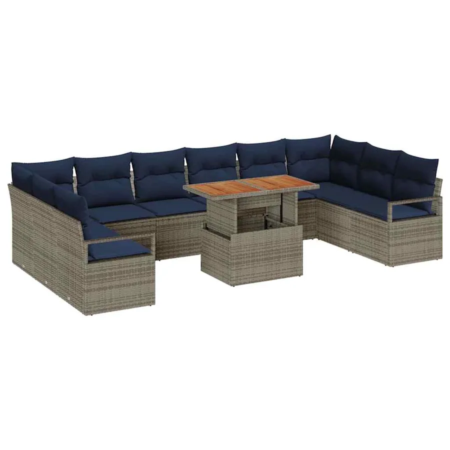 Ensemble de canapé de jardin 11 pc 10-Nombre de places - 2