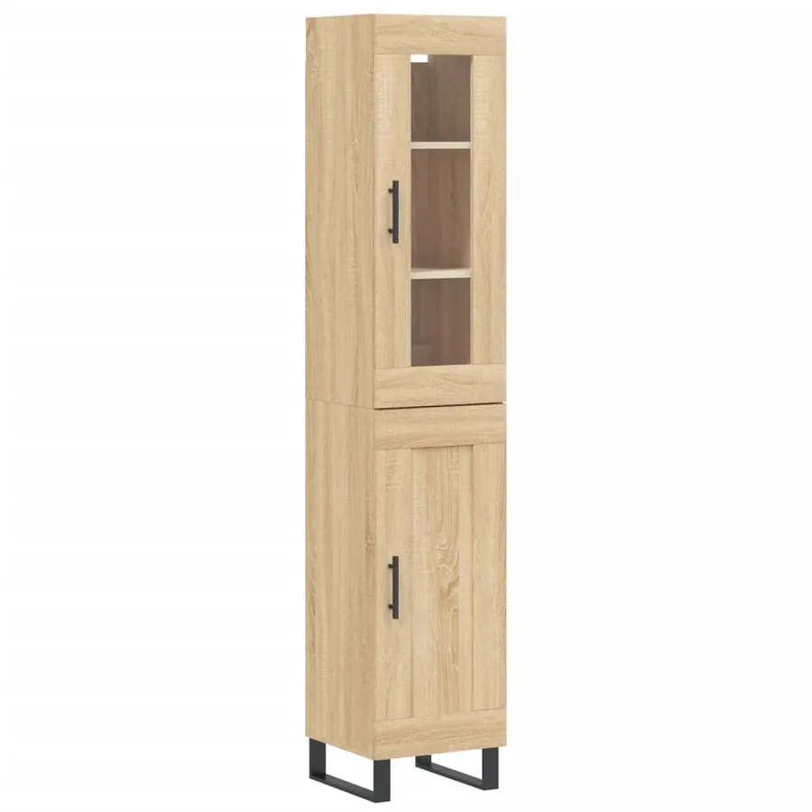 Buffet haut Chêne sonoma 34,5x34x180 cm Bois d'ingénierie - 2