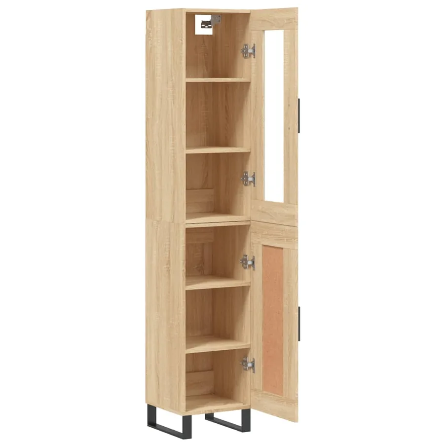 Buffet haut Chêne sonoma 34,5x34x180 cm Bois d'ingénierie - 4
