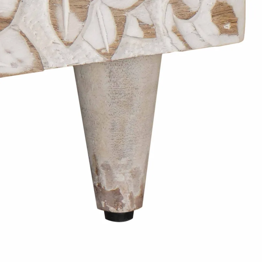 Table basse Blanc 100 x 54 x 40 cm Bois de mangue massif - 8