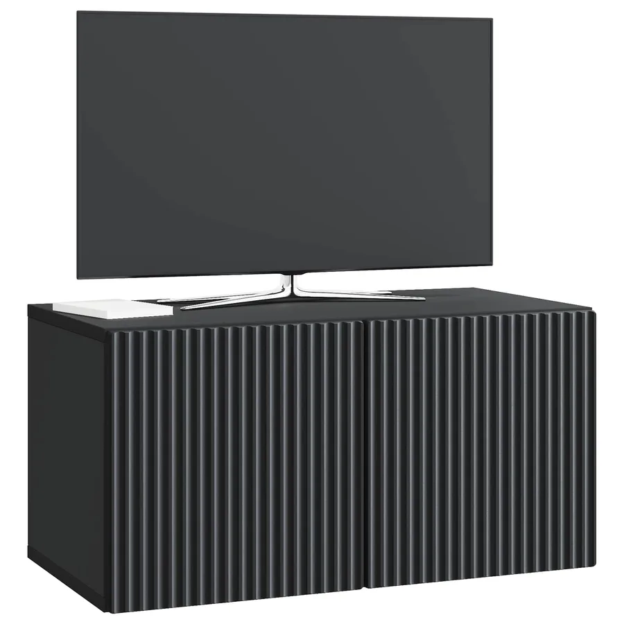 Meuble TV mural Noir 59,5 x 31 x 30 cm Bois d'ingénierie - 3