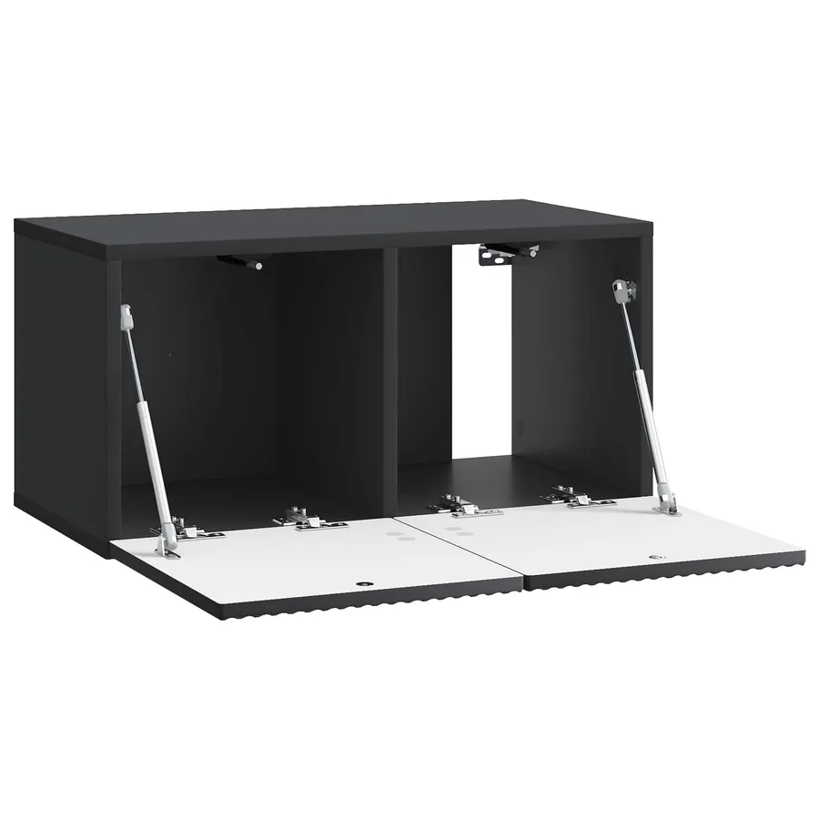 Meuble TV mural Noir 59,5 x 31 x 30 cm Bois d'ingénierie - 5