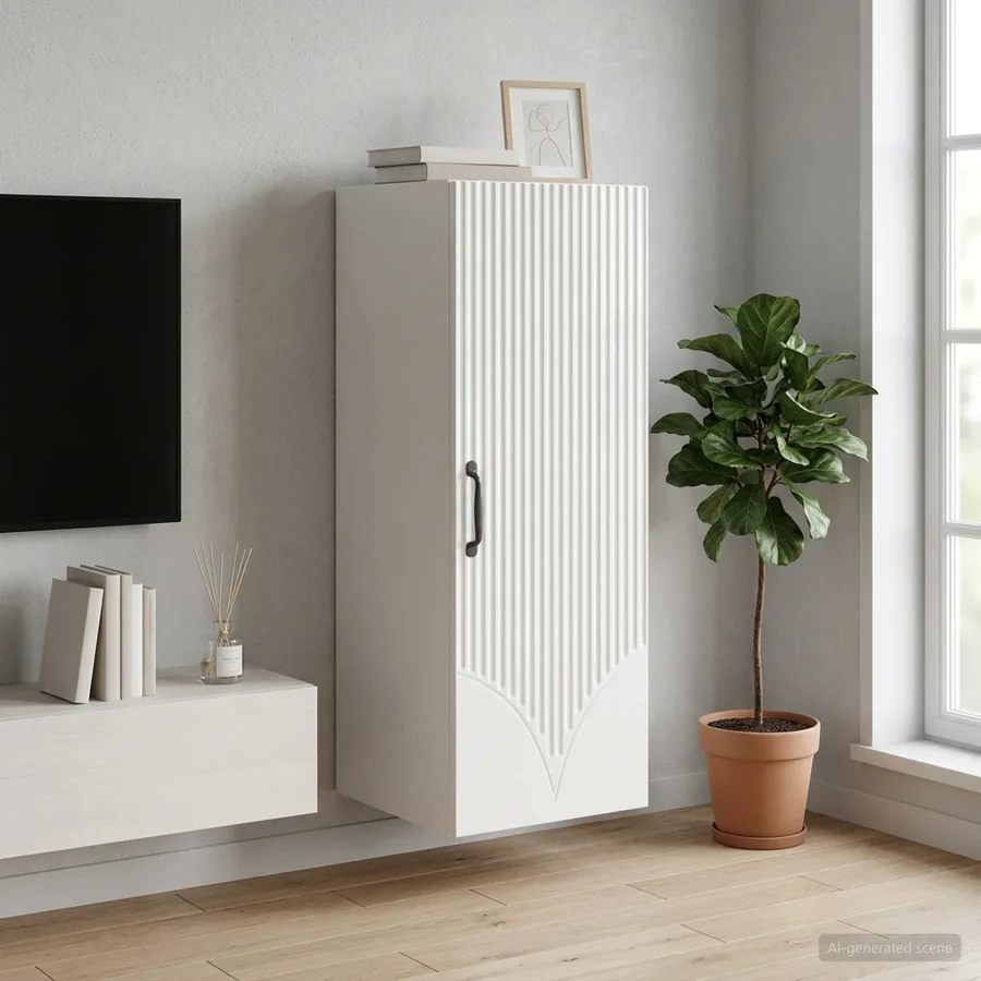 Armoire Murale Blanc brillant 33 x 34,5 x 90 cm