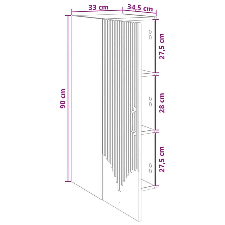 Armoire Murale Blanc brillant 33 x 34,5 x 90 cm - 8