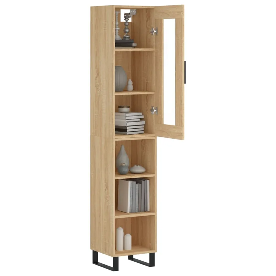 Buffet haut Chêne sonoma 34,5x34x180 cm Bois d'ingénierie - 3