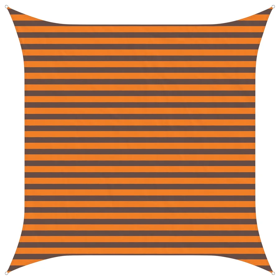 Voile d'ombre Orange et marron 3 x 3 m 100 % polyester Oxford - 2