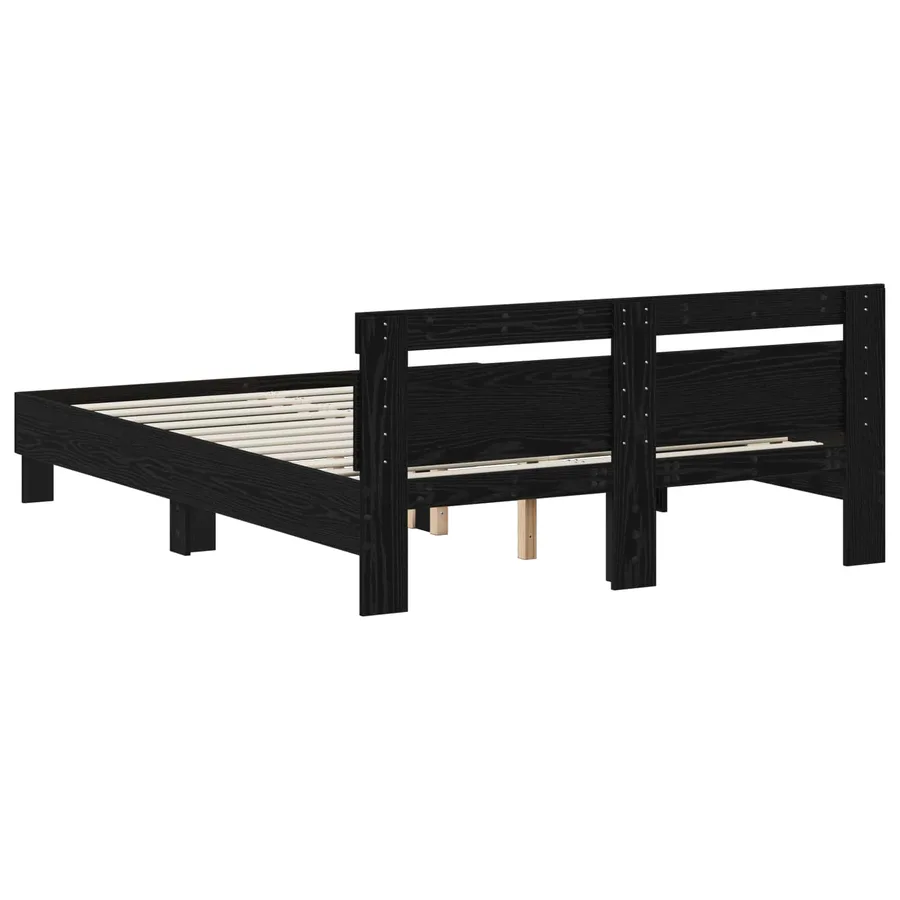 Cadre de lit Chêne noir 120 x 190 cm Bois d'ingénierie - 5