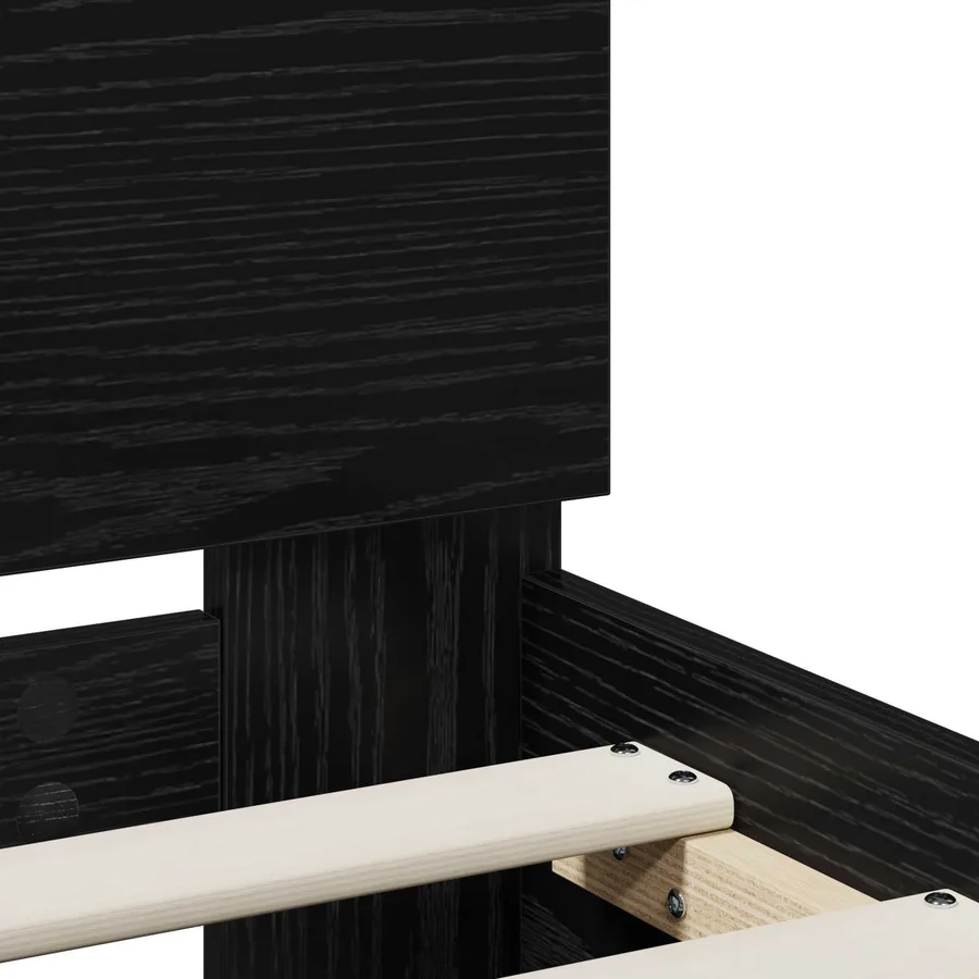 Cadre de lit Chêne noir 120 x 190 cm Bois d'ingénierie - 6