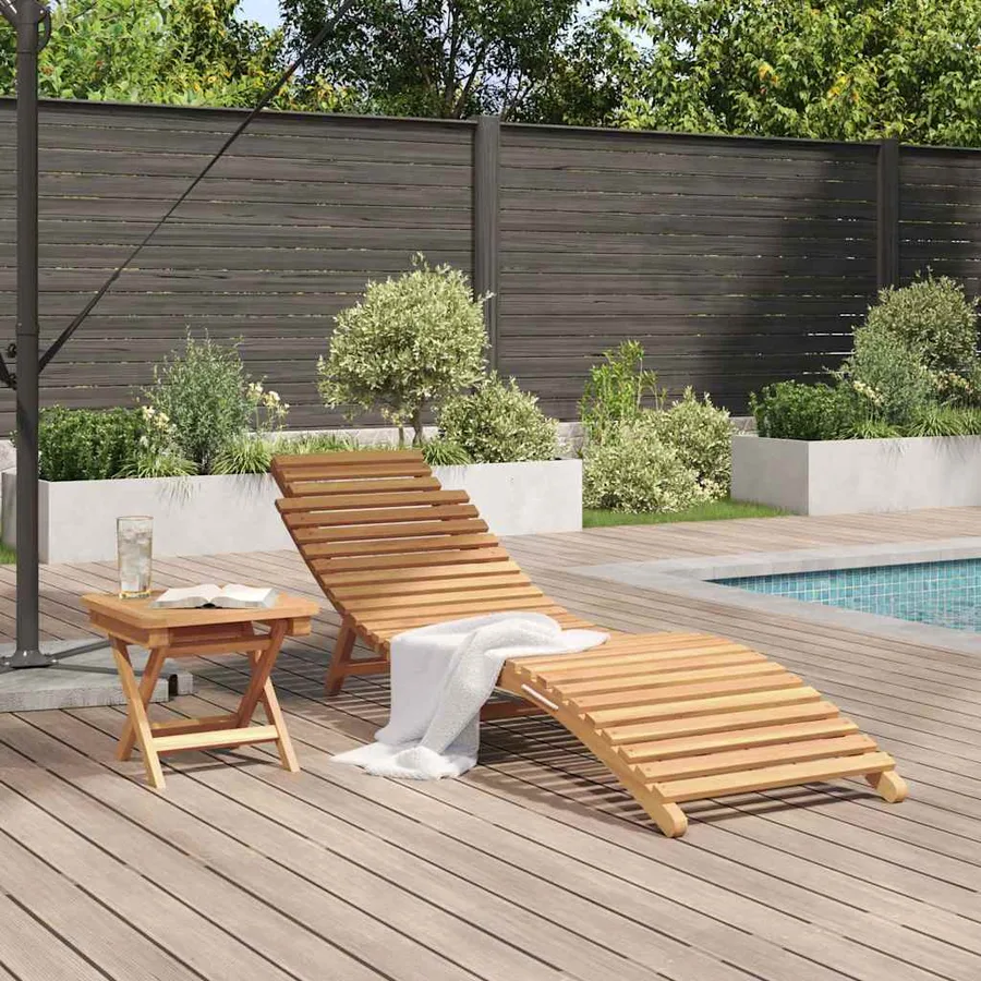 Transat 2 pcs Marron 198 x 55 x 58,5 cm Bois de teck massif - 4