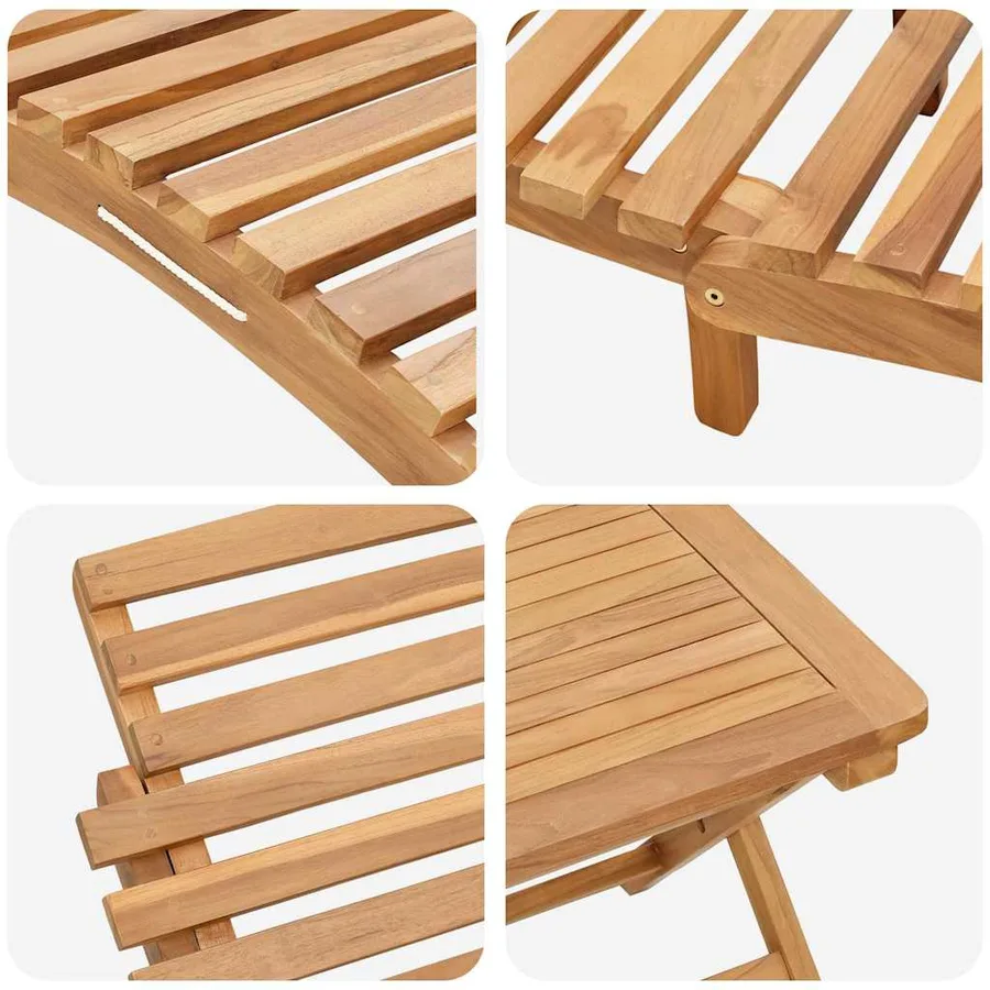 Transat 2 pcs Marron 198 x 55 x 58,5 cm Bois de teck massif - 9