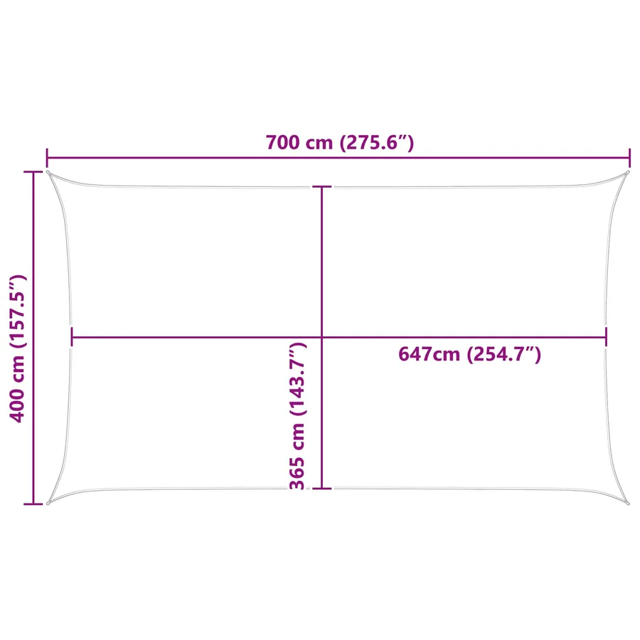 Voile d'ombre Jaune et blanc 7 x 4 m 100 % polyester Oxford - 8