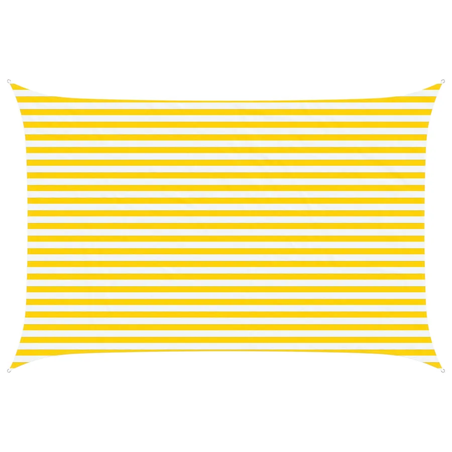 Voile d'ombre Jaune et blanc 4,5 × 3 m 100 % polyester Oxford - 2