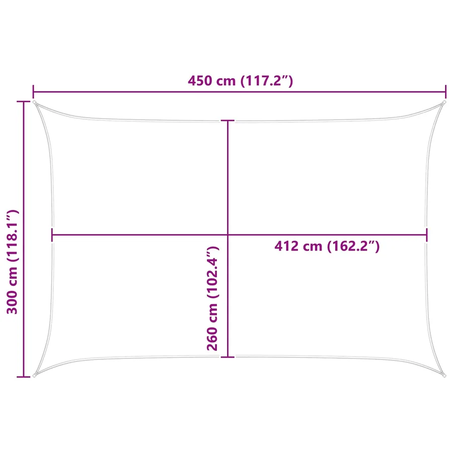 Voile d'ombre Jaune et blanc 4,5 × 3 m 100 % polyester Oxford - 8