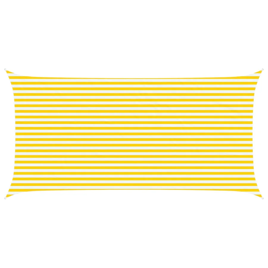 Voile d'ombre Jaune et blanc 6 x 3 m 100 % polyester Oxford - 2