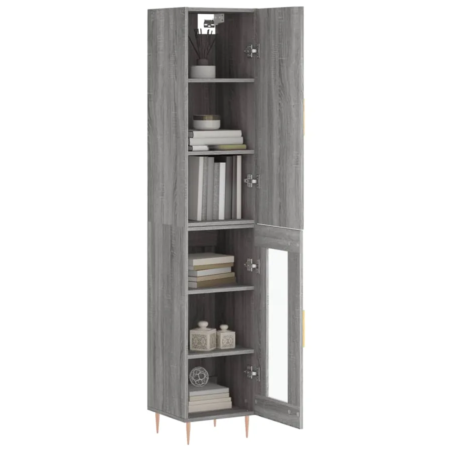 Buffet haut Sonoma gris 34,5x34x180 cm Bois d'ingénierie - 3