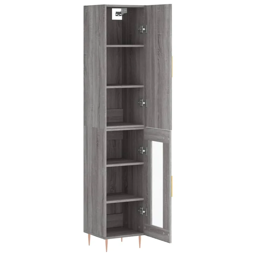 Buffet haut Sonoma gris 34,5x34x180 cm Bois d'ingénierie - 4