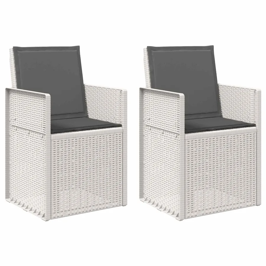 Chaises de jardin salle à manger 2 pcs Blanc et anthracite PP - 2
