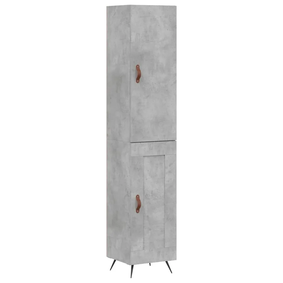 Buffet haut Gris béton 34,5x34x180 cm Bois d'ingénierie - 2