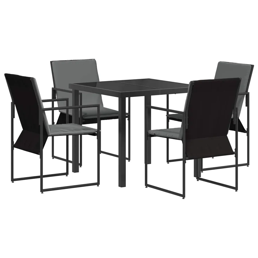 Ensemble de salle à manger pour jardin 5 pcs Noir et anthracite - 2