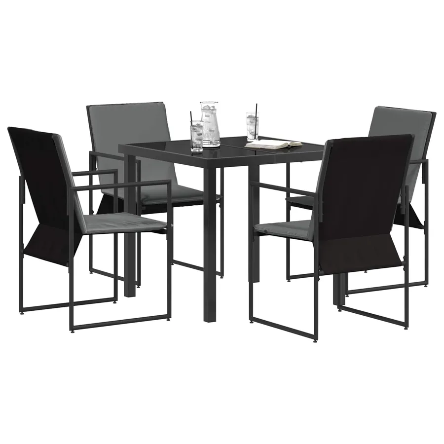 Ensemble de salle à manger pour jardin 5 pcs Noir et anthracite - 3