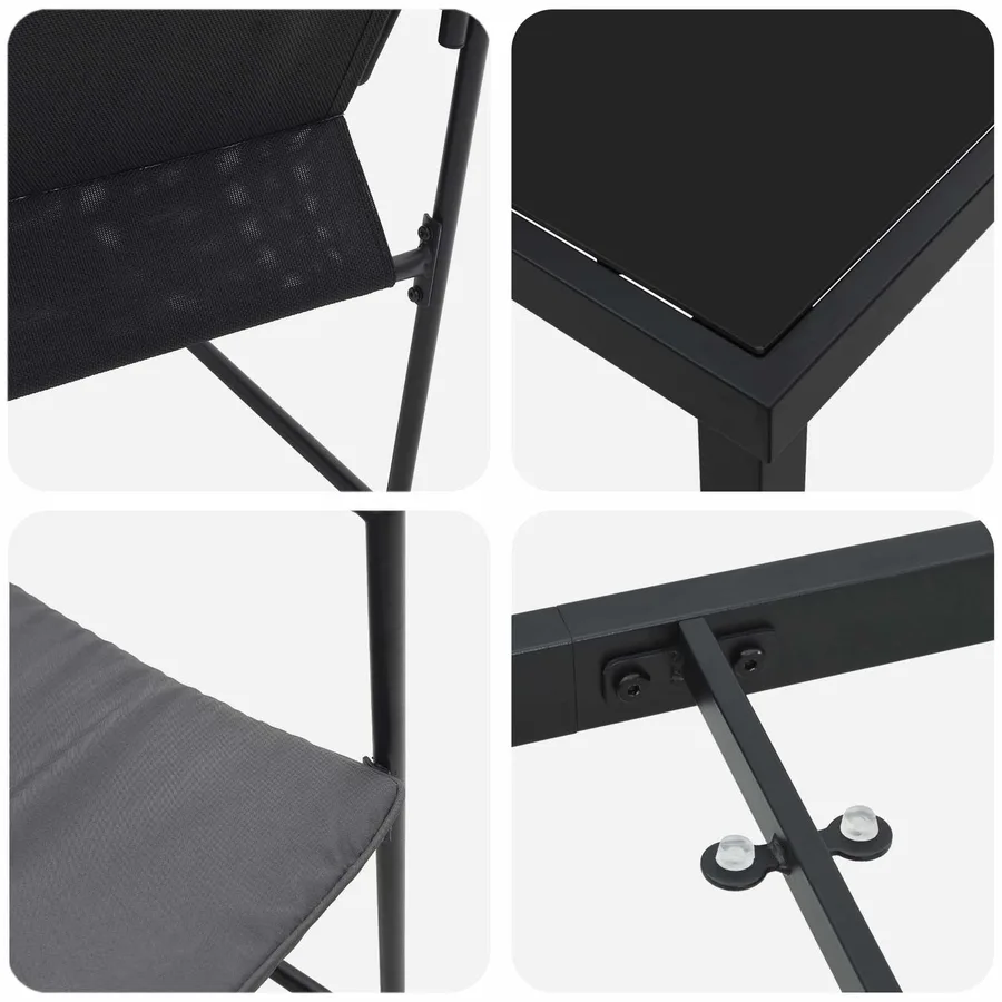 Ensemble de salle à manger pour jardin 5 pcs Noir et anthracite - 7