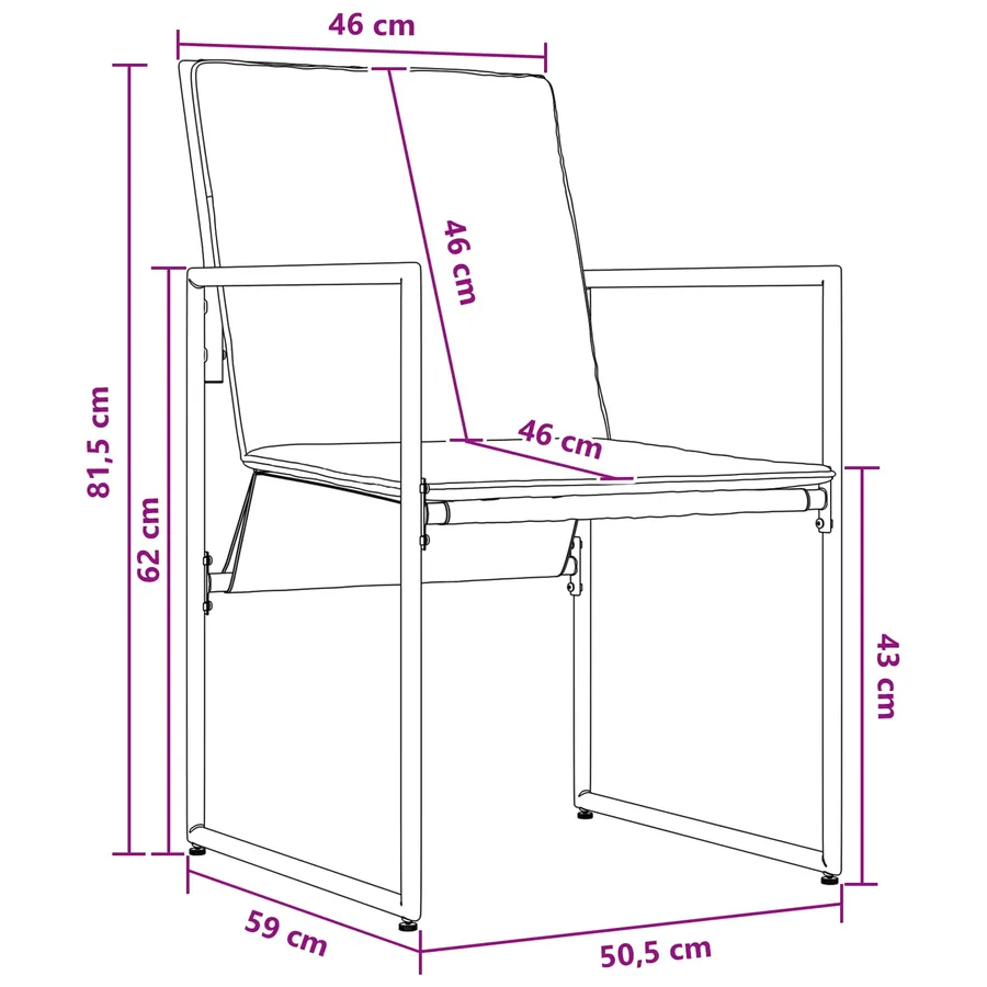 Ensemble de salle à manger pour jardin 5 pcs Noir et anthracite - 8