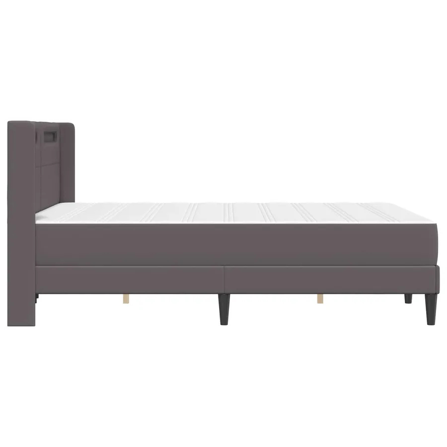 Cadre de lit avec matelas Gris 120 x 190 cm Simili cuir - 9