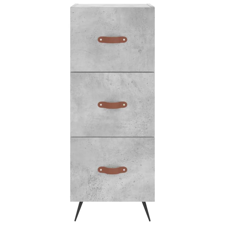Buffet haut Gris béton 34,5x34x180 cm Bois d'ingénierie - 6