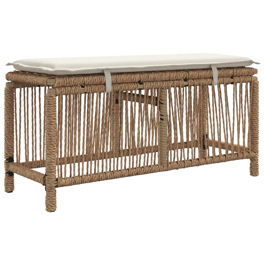 Ensemble de salle à manger pour jardin 3 pcs Beige et crème - 4