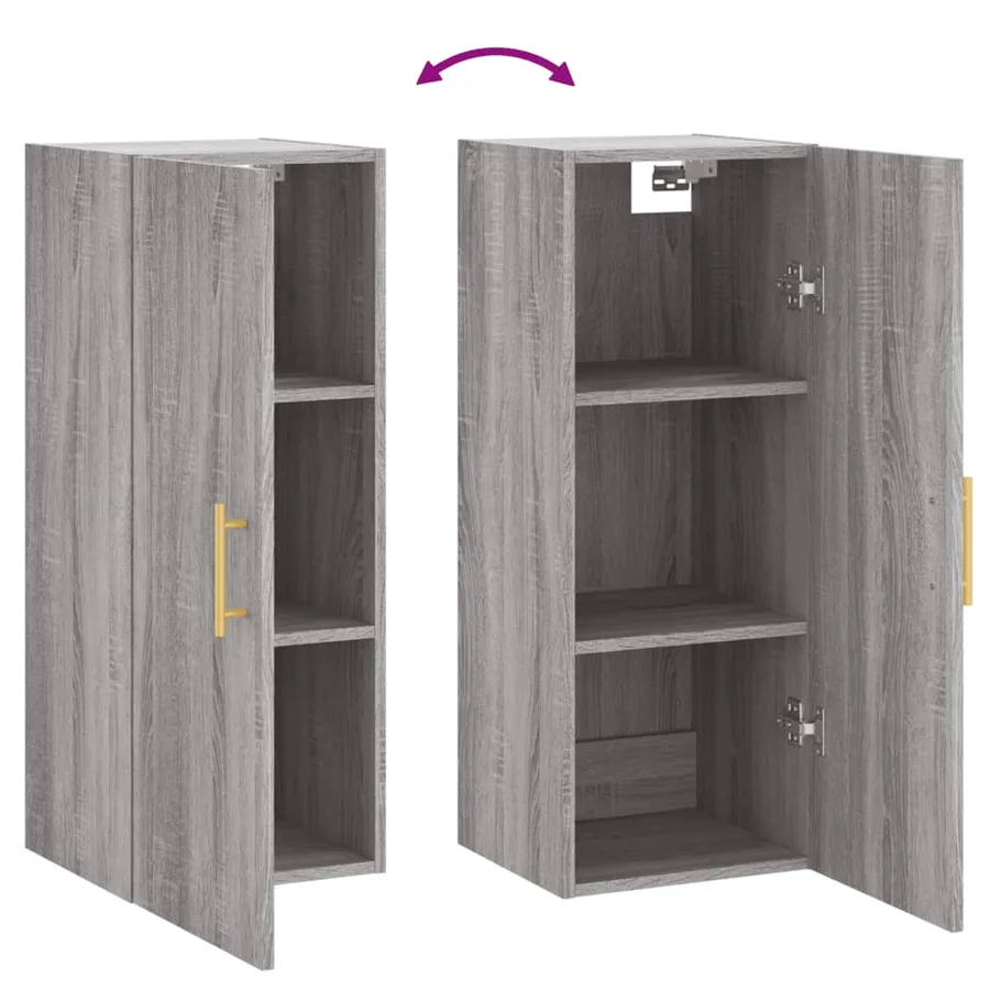Armoire murale sonoma gris 34,5x34x90 cm - 10