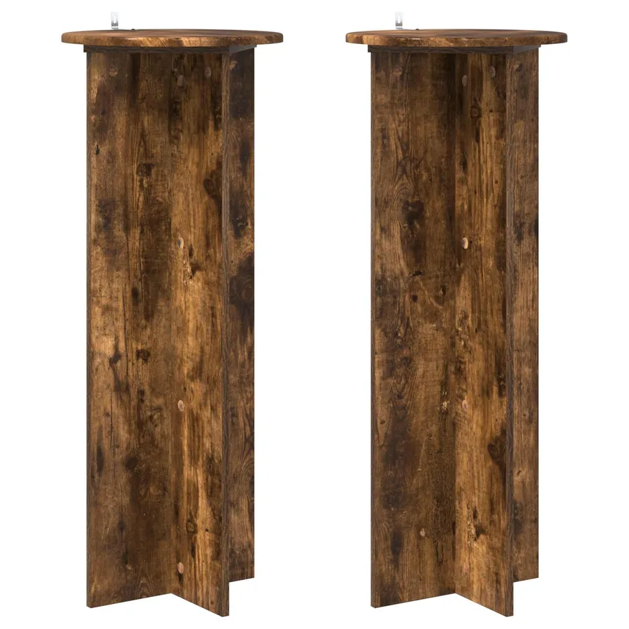 Support de Plante 2 pcs Chêne fumé Ø40 x 100 cm - 2