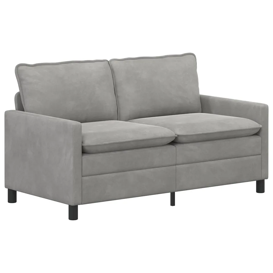 Canapé Gris clair 156 x 81 x 87,5 cm Velours - 2