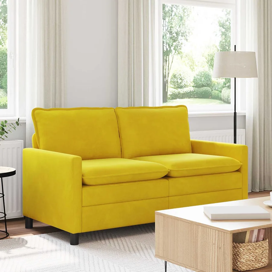 Canapé Jaune 156 x 81 x 87,5 cm Velours