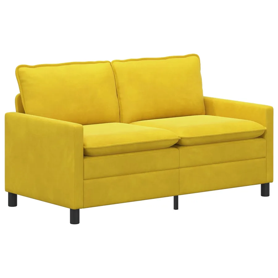 Canapé Jaune 156 x 81 x 87,5 cm Velours - 2